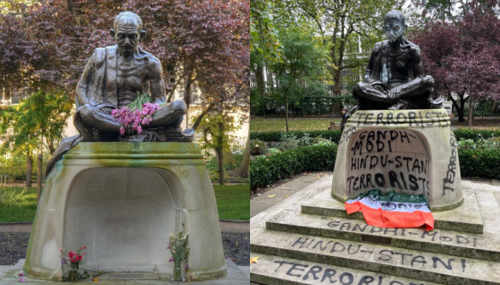 Gandhi Statue Vandalised